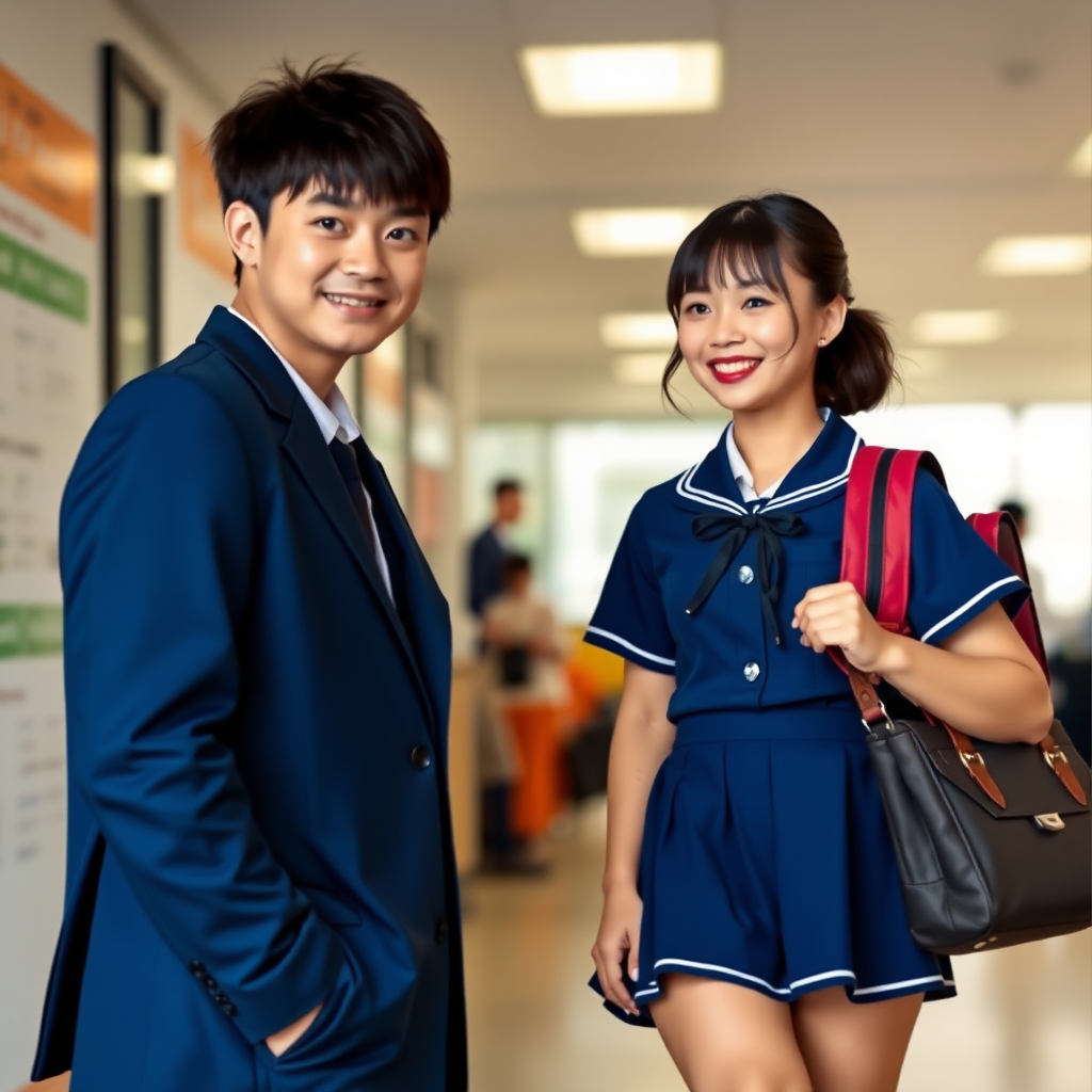 婚后生活买学生装
